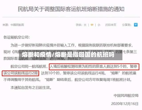 熔断和疫情/熔断是指回国的航班吗